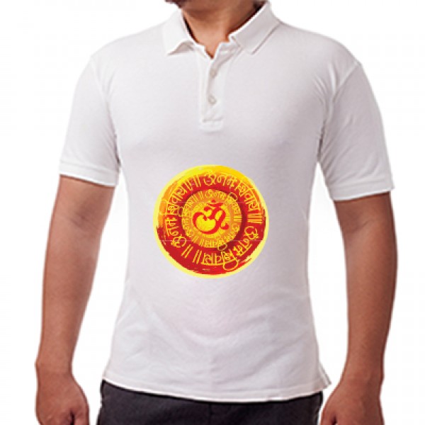 Custom Printed T Shirt - Polo Neck 