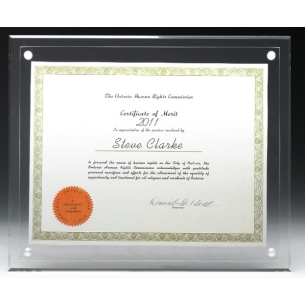 Acrylic Certificate Frame